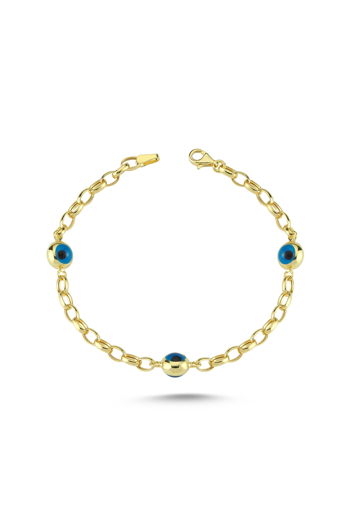 

Triple Evil Eye Beaded Gold Bracelet TTGBLANZ108 - Certified 14K Gold–A perfect gift for your Loved Ones