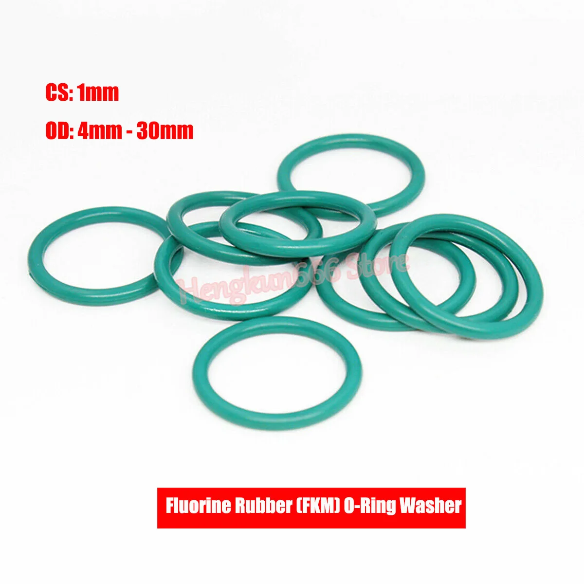 

CS 1mm O-Ring Green FKM Fluorine Rubber O Ring Sealing Washer Gaskets OD 4mm-30mm Insulation Oil Resistant High Temp