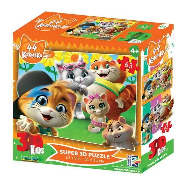 Пазл 3D 63 &quot44 котенка&quot сюжет 2 Prime 13722-SBM | Игрушки и хобби
