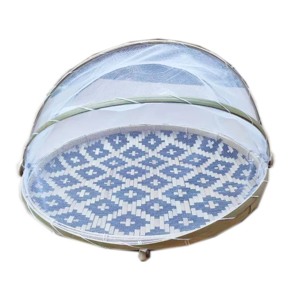 

Bamboo Anti-Mosquito Storage Baskets Foldable Hand-Woven Food Dustproof Fruit Vegetable Bread Cover Bakery Eco-Friendly