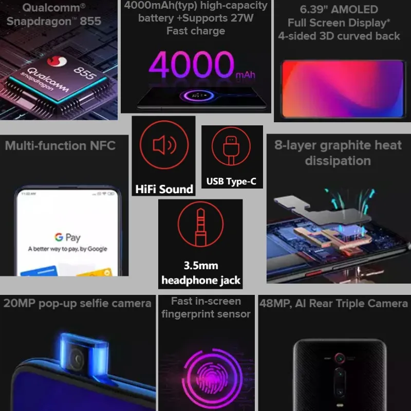 Глобальная версия Xiaomi Mi 9T PRO 64 Гб ROM 6 Гб RAM(абсолютно новая/запечатанная) mi 9t pro, mi 9 tpro, mi 9, mi 9
