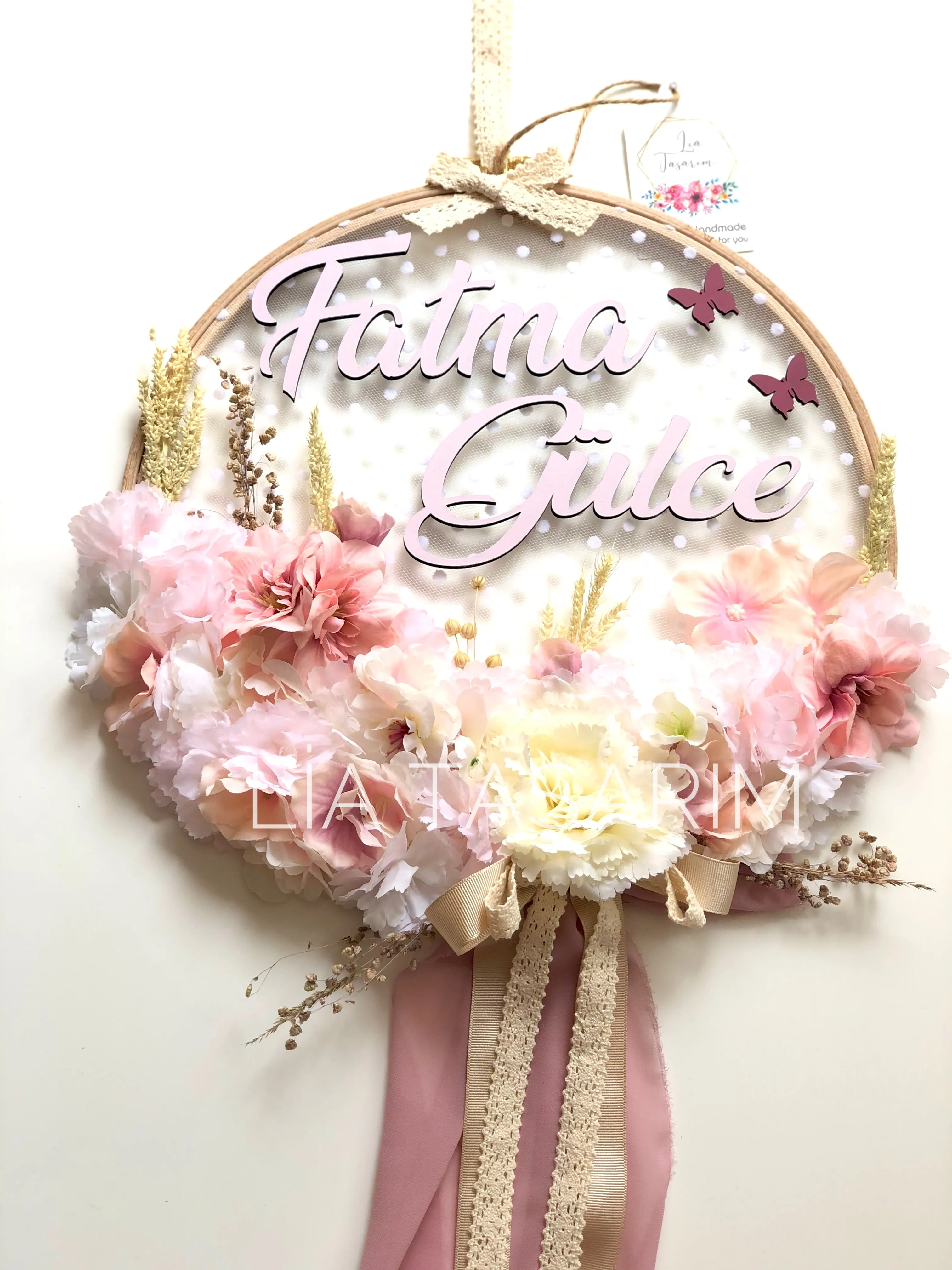 

Personalized Door Ornament, Hospital Baby Hanging, Baby Wall Hanging, Floral Door Ornament, Door Hanging,Girl baby, Boy baby,