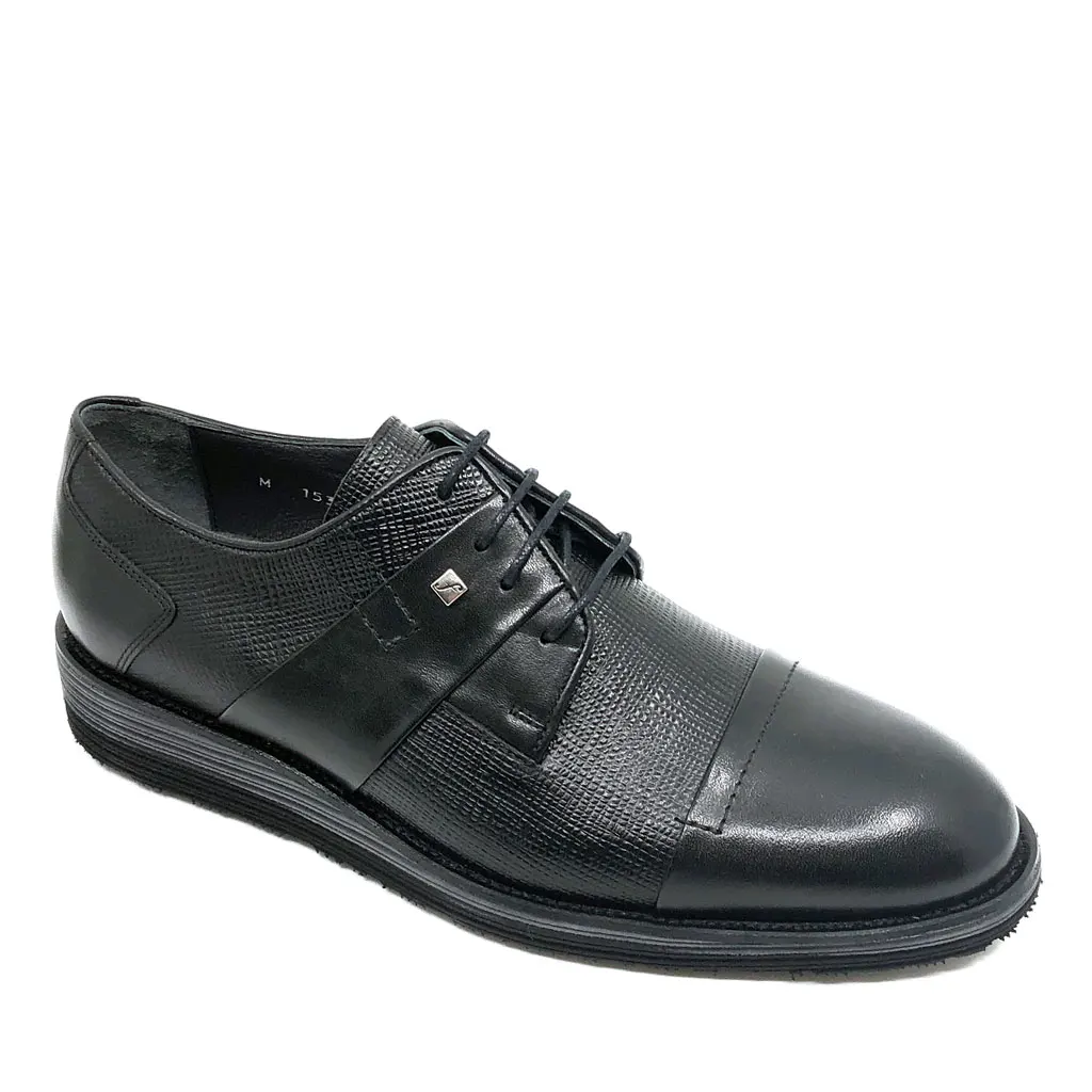

Fosco Lace Up Men's Casual Shoes %100 Genuine Leather Black Colour Eva Sole