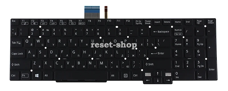 Клавиатура для ноутбука Sony VAIO SVT15 черная без рамки с подсветкой |