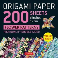 origami paper 200 sheets flower patterns 6 15 cm high quality double sided origami sheets printed with