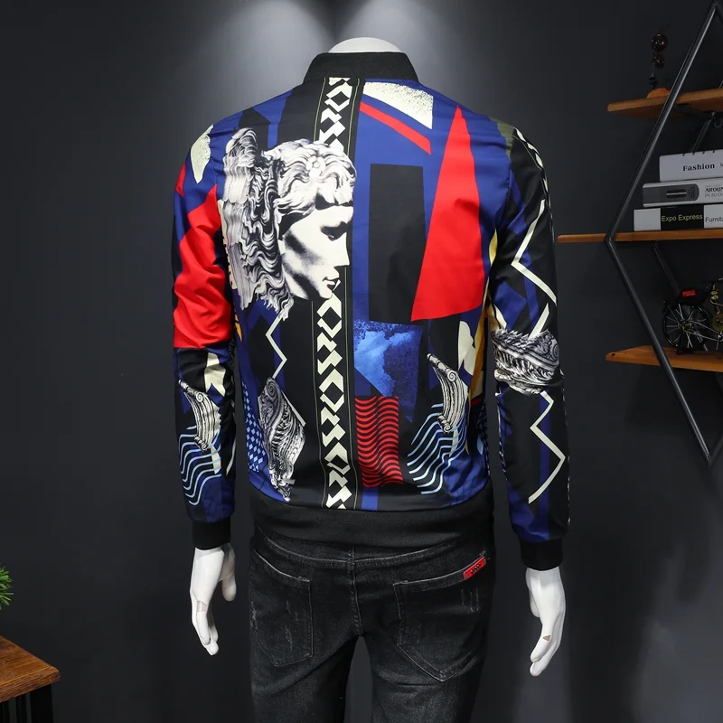 

MENNE New arrival Europe America style Baseball collar print Male jacket fashion Men jacket zipper Casual jacket men