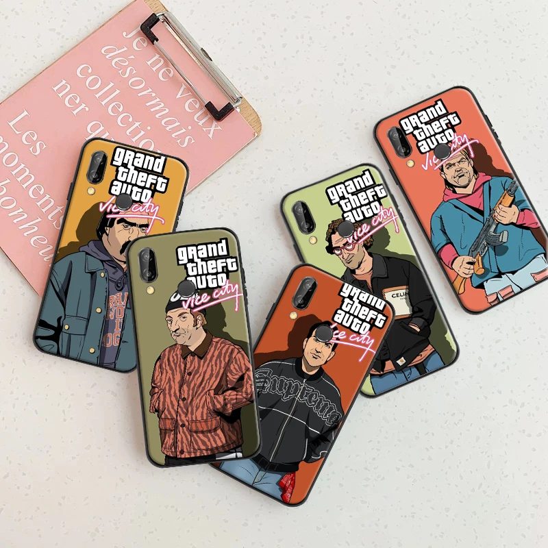 

Game Gta 5 Vice Chty Phone Case For Huawei P Smart Z 2019 2021 P20 P20 Lite Pro P30 P40 Lite Pro Pro Plus Soft Shell Back Cover