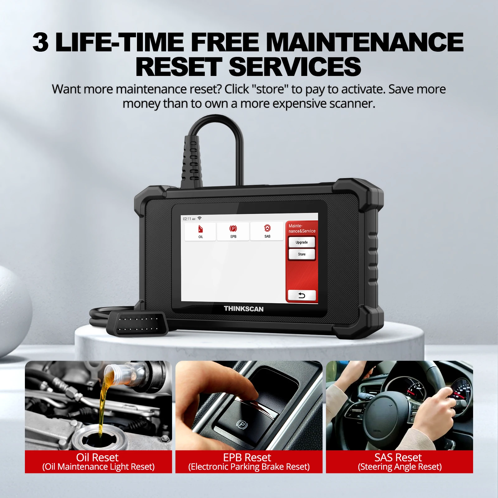 THINKCAR ThinkScan SR4 автомобильный OBD2 сканер ABS SRS система трансмиссии двигателя