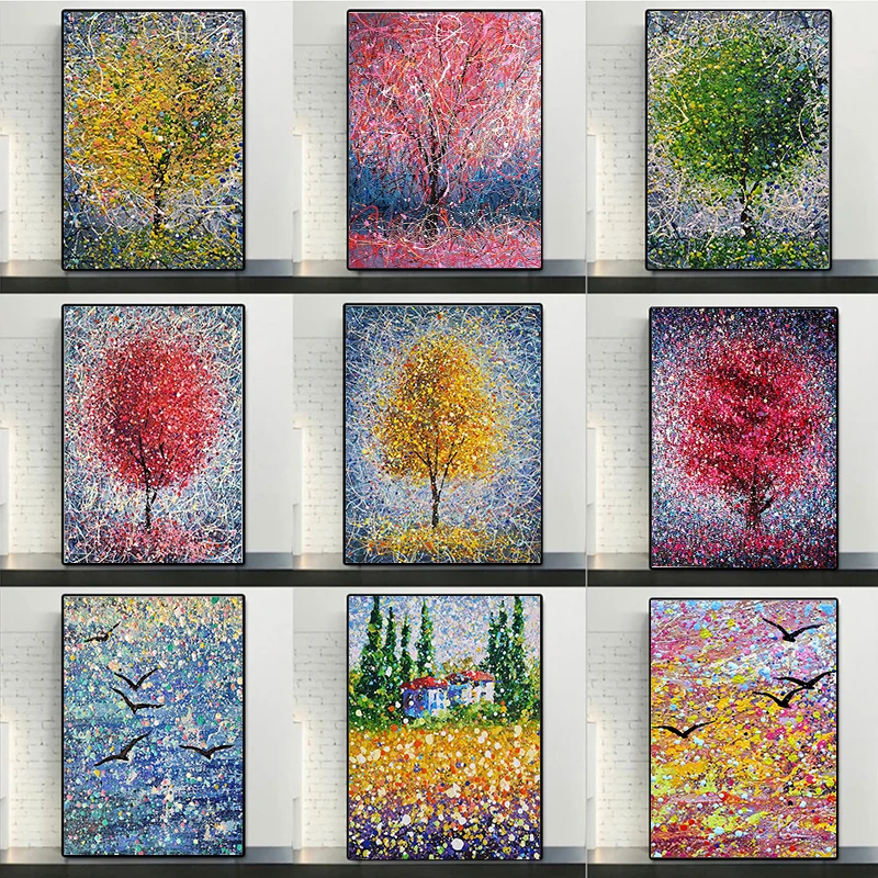 

Graffiti Tree Of Life Canvas Painting Wall Art Abstract Landscape Colorful Posters And Prints For Living Room Modern Home Decor