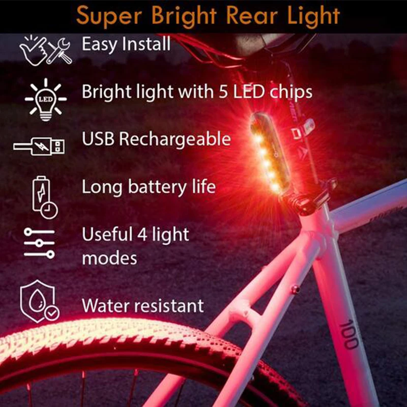 Фонарь для велосипеда LED на аккумуляторе | 4 режима работы Влагостойкая фара