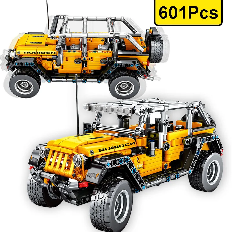 

Техническая серия, 601 шт., механическая модель внедорожника Jeeped, строительные блоки, городской супергоночный спортивный автомобиль, кубики ...