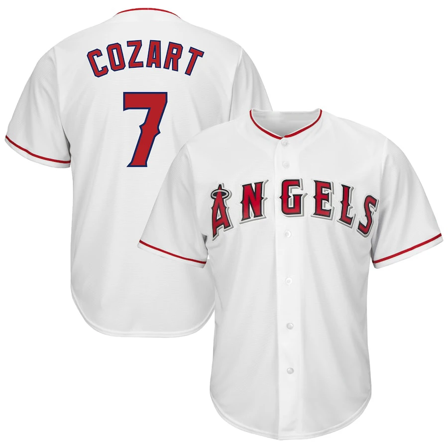 

Baseball Jersey Men's Los Angeles Angels Zack Cozart White Home Cool Base Player Jersey T-shirt Cardigan 2022 New