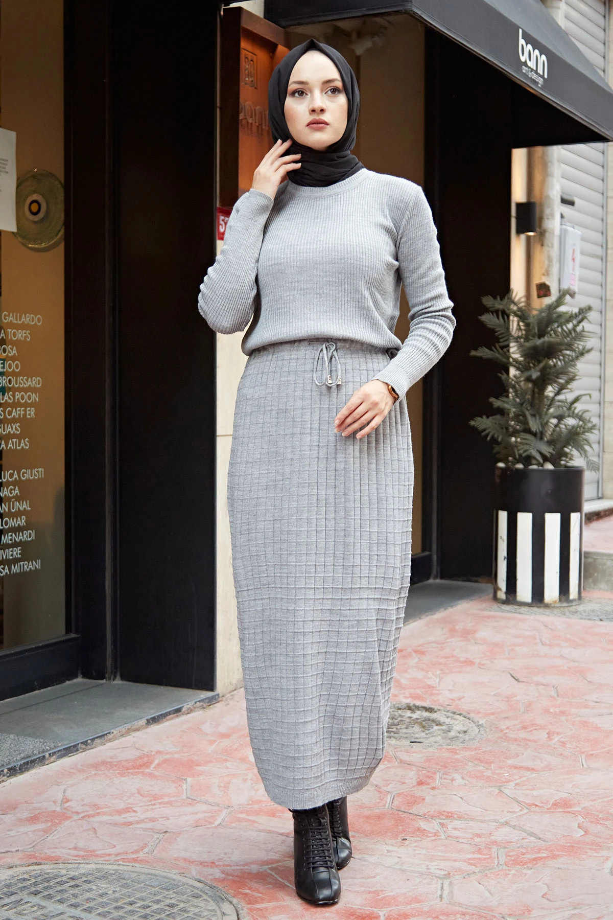 TUGBA Knitwear Waist Shirred Dress Muslim women dresses for women Muslim long dress Muslim women turkey