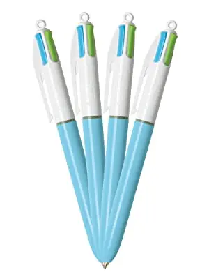 Шариковая ручка BIC 4 цвета шариковая средней длины (1 0 мм) светильник