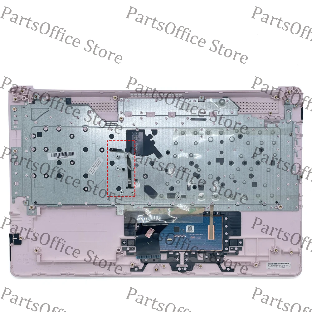 Верхняя крышка с сенсорной панелью и клавиатурой Tranquil Pink BL US для HP 17-by0011ds L28089-001.