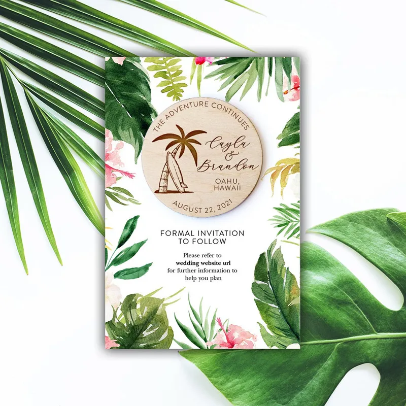 Деревянный магнит с тропическим деревом пляжные магниты персонализированной