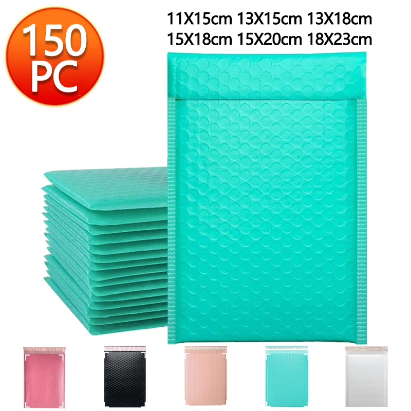 150pcs Bubble Mailers Pink Poly Bubble Mailer Self Seal Padded Envelopes Gift Bags Black/white Packaging Envelope Bags for Book