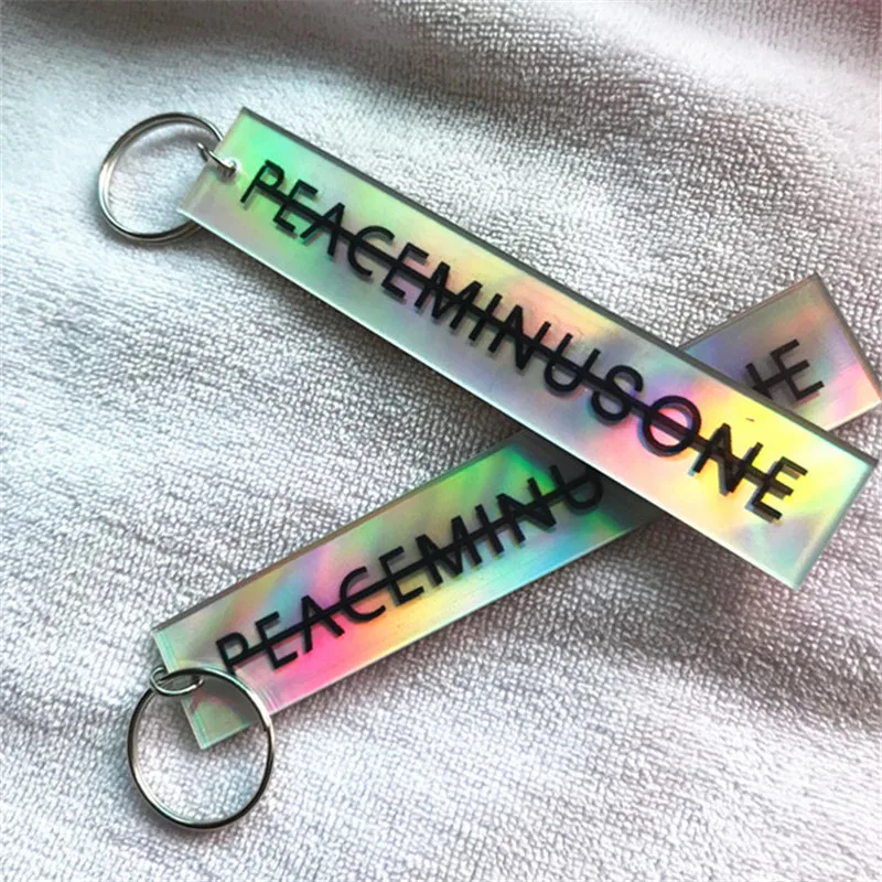 K-Pop G-DRAGON V.I.P INS лазерный прозрачный цветной GD Peaceminusone BigBang брелок одежда с кольцами аксессуары