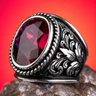 Мужское кольцо с граненым рубиновым мужское кольцо с камнем, ювелирное изделие в стиле оттомана, уникальный дизайн