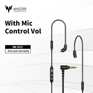 Обновленный кабель Whizzer MMCX 6N OCC, монокристаллическая медь, предназначенный для A15 fiio lc-re Sony с микрофоном и регулятором громкости