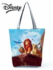 Сумка женская многоразовая с мультяшными животными, эко-сумка для покупок, Пляжная вместительная саквояж для путешествий, Disney, Король Лев