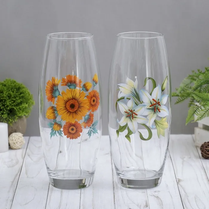 Ваза FLORA Цветы d 7.5 см 11 5х26 МИКС|Вазы| |