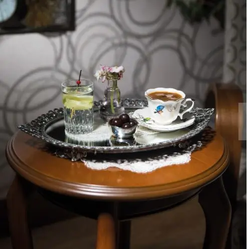 

Swarovski Stone Mirrored Tea Coffee Presentation Engagement Chocolate Groom Girl Prompt Dowry Tray