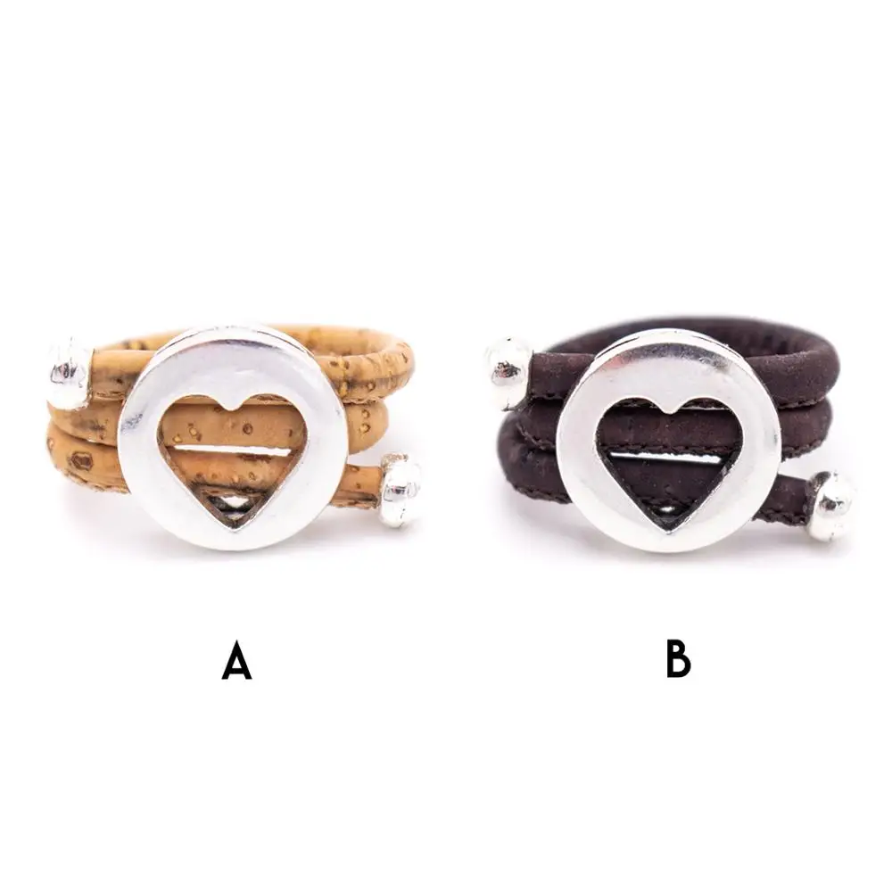 Натуральная пробка португальская Античный Серебристый Круглый сердце плоские