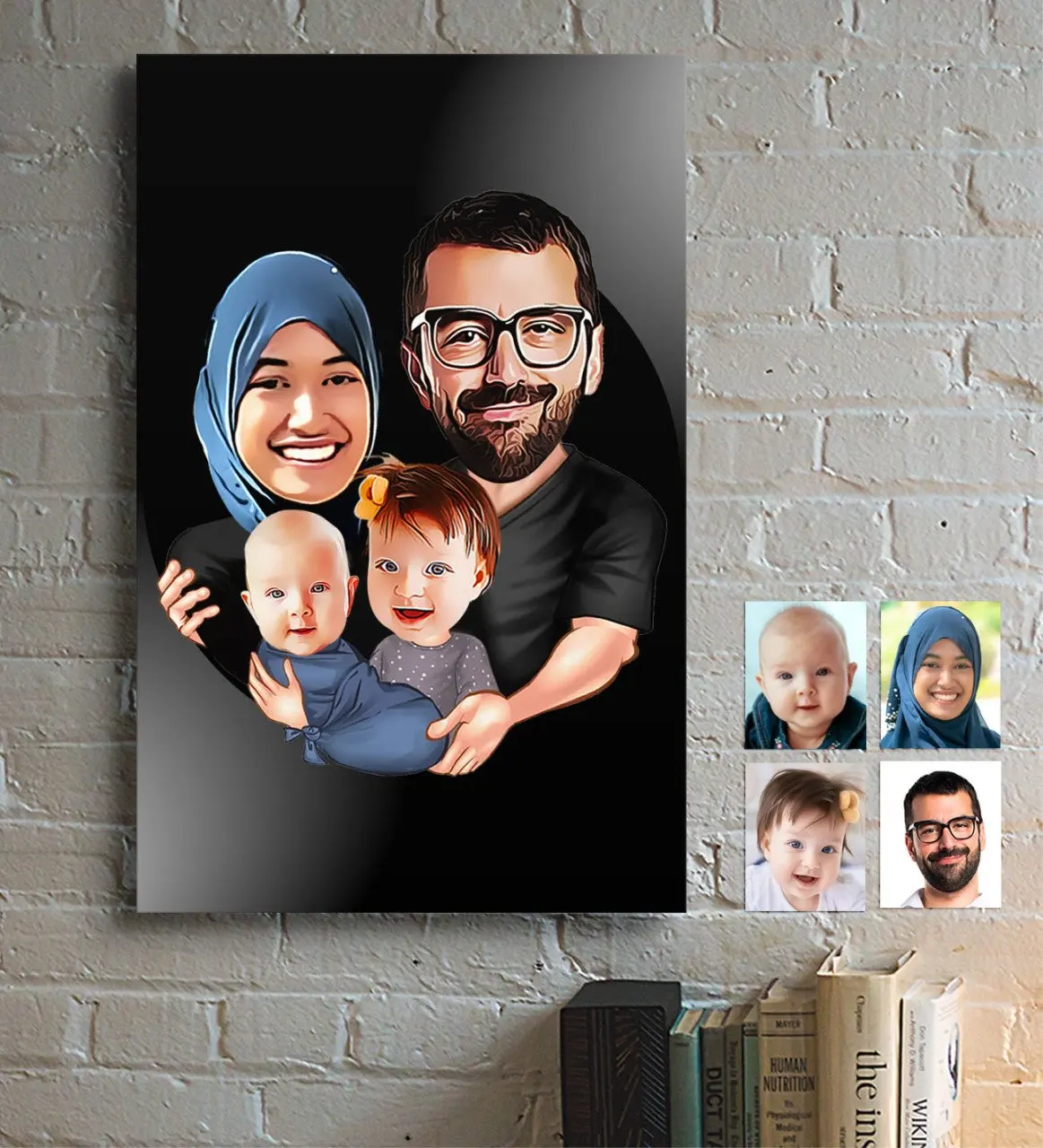 

Персональная семейная карикатура деревянного стола-4