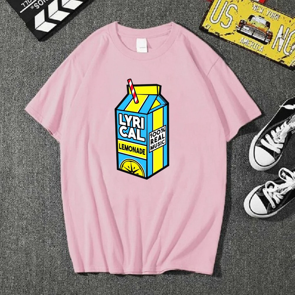 

2021 Summer Juice Print T Shirt Short Sleee Round Neck Tee Shirt