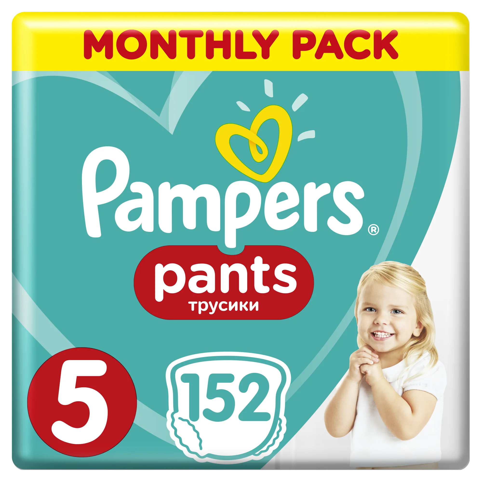 Подгузники-трусики Pampers Pants 12-17 кг размер 5 152шт. | Мать и ребенок