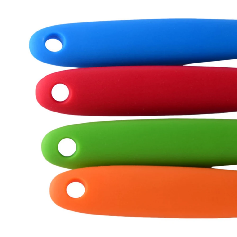 

4pcs Large Silicone Spoons Food Grade Long Handle High Temperature Resistant Cake Dessert Baking Scraper Spoon Children's Spoon