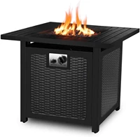 30 propane gas fire pit 50000 btu auto ignition fire bowl with waterproof firepit table cover lava rock ourdoor fireplace