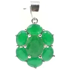 Комплект женских ювелирных украшений, серебряные серьги, 27x17 мм, настоящий зеленый изумруд