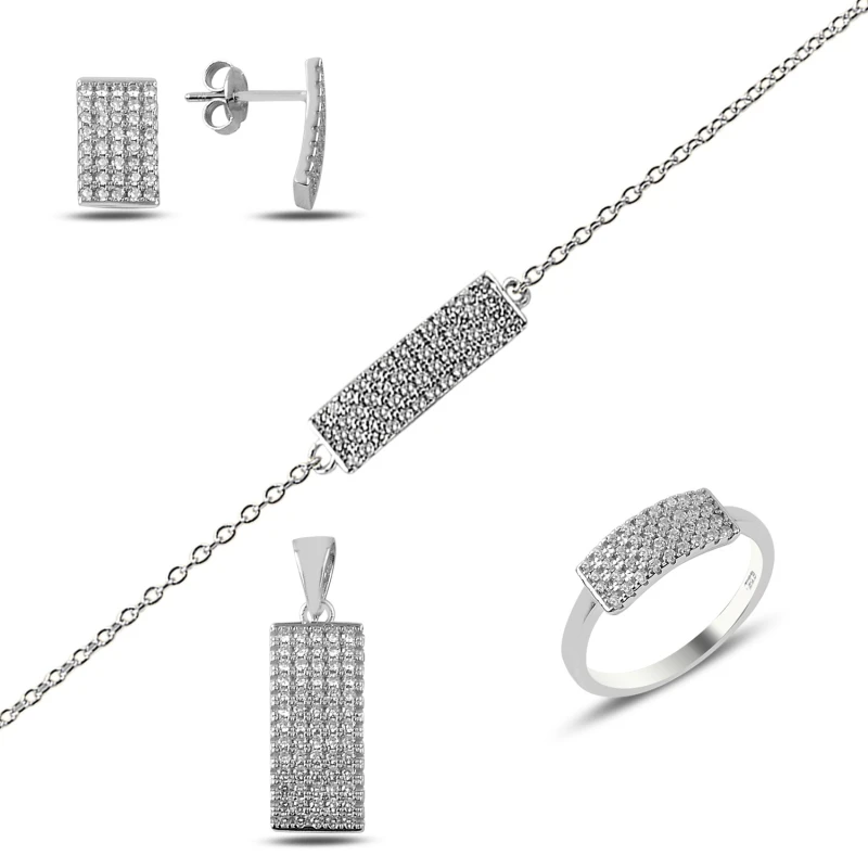 

Silver 925 Sterling Zircon Cubic Zirconia Set