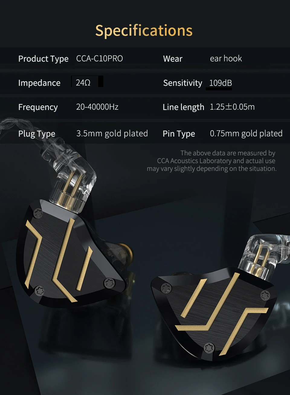 CCA C10 Pro 1DD 4BA привод гарнитура Гибридный Technolory наушники 0 75 мм 2Pin Hi Fi регулятор баса