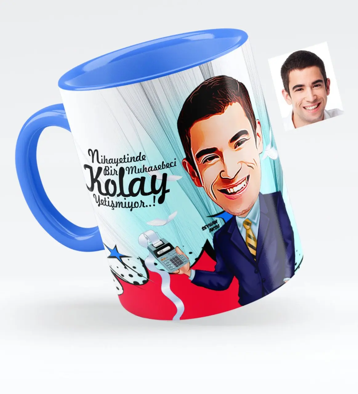 

Personalized Mr Accountant Caricature Of Blue Mug cup-1