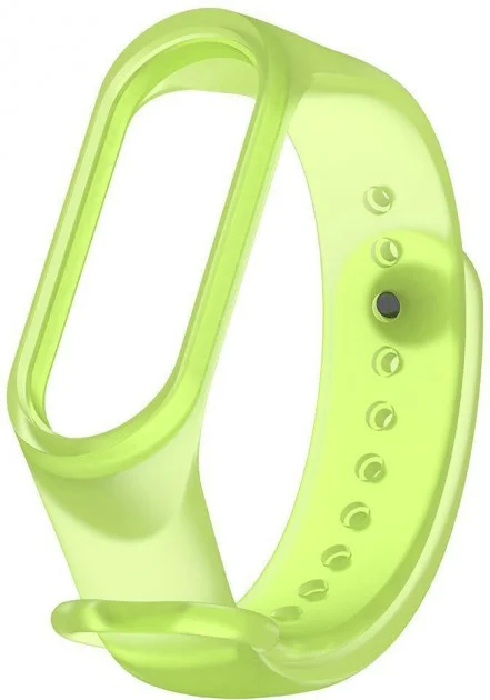 Ремешок для Mi Band 3/4 transparent silicone loop зеленый | Электроника