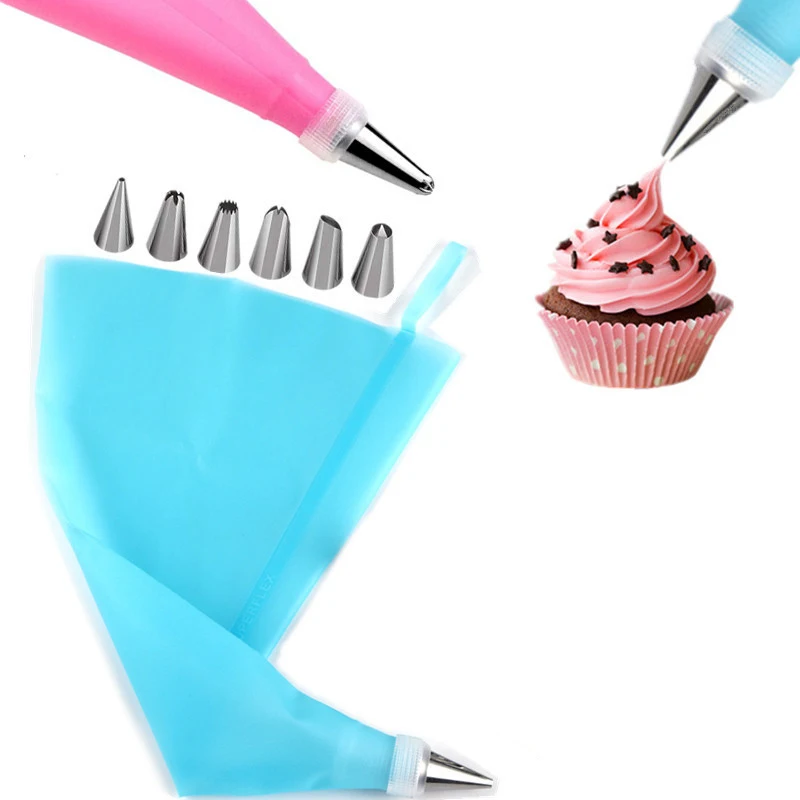

Silicone Pastry Bag Tips Kitchen DIY Cake Icing Piping Cream Cake Decorating Tools Cupcake Baking Gadgets Cake Accessories