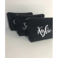 maid of honor makeup bag custom canvas bridesmaid cosmetic bags wedding thank you gift bridal party toiletry bag name pouch