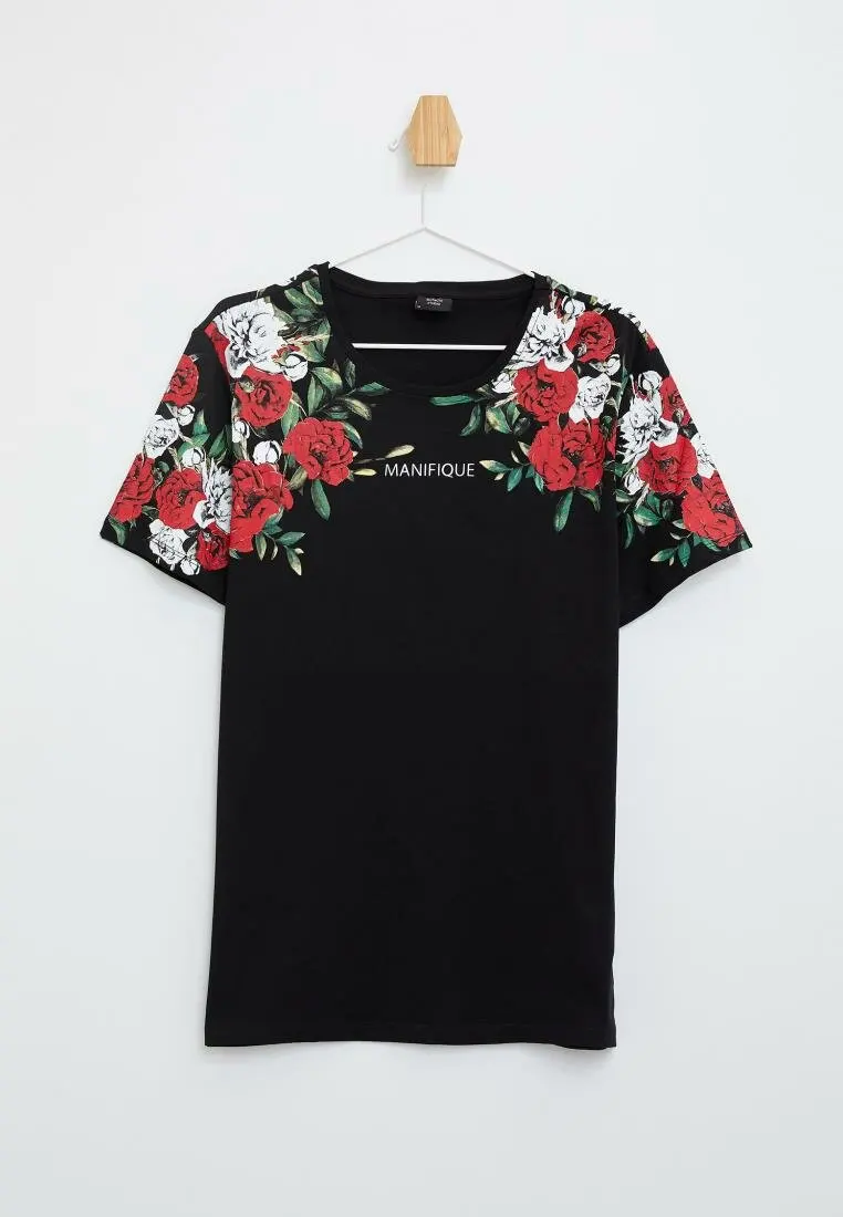 DeFacto Модные мужские футболки с цветочным принтом повседневные трикотажные