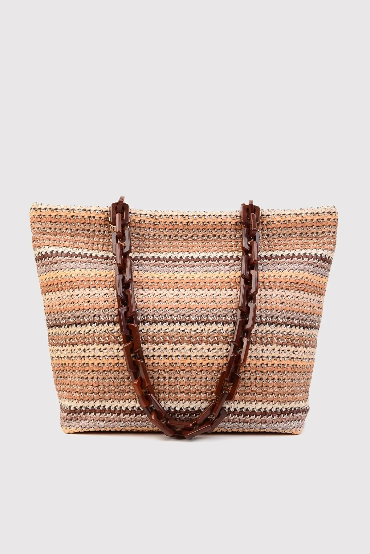 

Pink Mix wire Mesh Detailed Chain Hand And Shoulder Bag