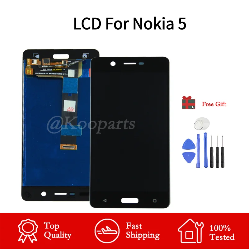 

Оригинальный сменный ЖК-дисплей для Nokia 5, дигитайзер сенсорного экрана в сборе, N5, ЖК-дисплей TA-1008, TA-1030, TA-1053, 100% протестирован, без пикселя