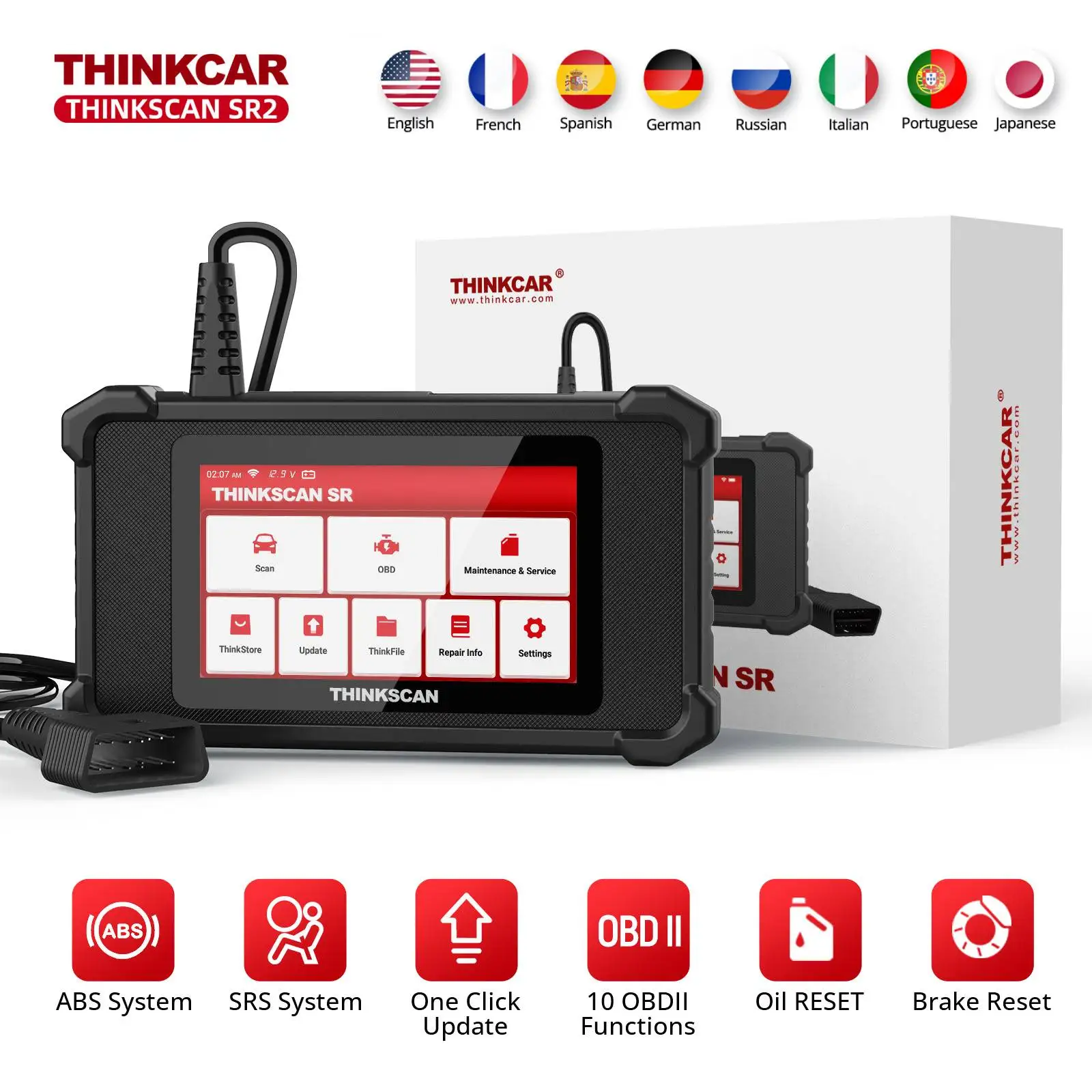 

Thinkcar Thinkscan SR2 Automend Pro OBD2 Car Scanner Diagnostic Tool obd2 Auto Craftsman Fault Code ReaderABS/SRS System Tester