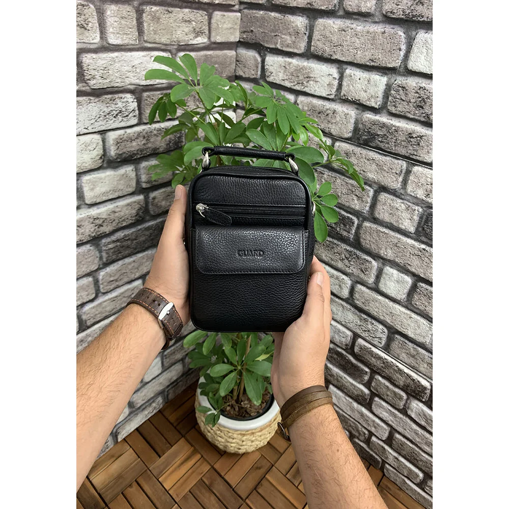 

Guard Hand Bag Mini Black Real Cowhide 2022 Young Fashion Accessories Design Zipper Original Casual Use