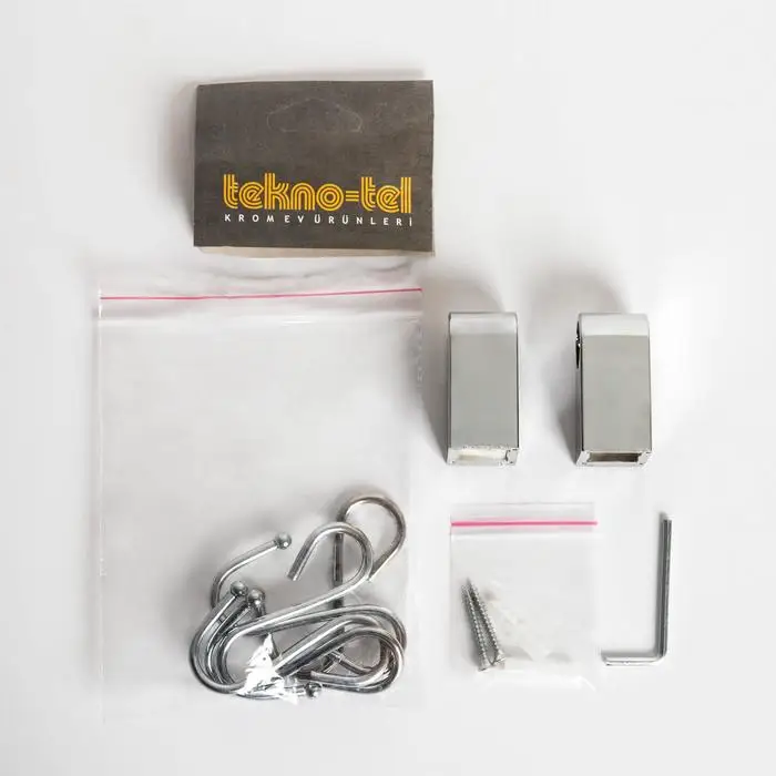 Рейлинг Tekno-tel 60 см d1 4 c комплектом для монтажа 5 крючков цвет хром |