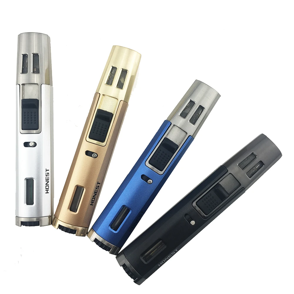 4 цвета ветрозащитная синяя Зажигалка для сигар металлическая газовая зажигалка