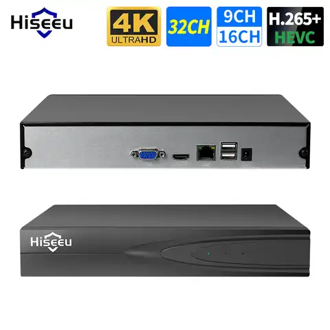 Камера видеонаблюдения Hiseeu H.265 + IP, сетевой видеорегистратор 8 каналов 16 каналов 32 канала 4K 8 МП 5 Мп 4 МП, металлическая камера с датчиком движе...