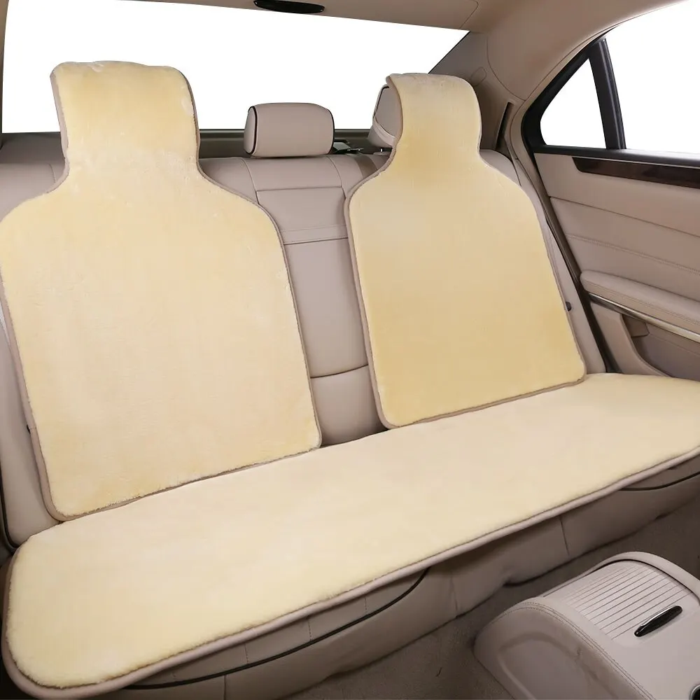 YELLOW 1pc back seat AUTOROWN Универсальные накидки из искусственного меха овчины короткий ворс Мягкие и комфортные Осень-зима Аксессуары в салон машины Накидки на заднее и переднее сиденья Меховые чехлы - Название цвета: YELLOW 1pc back seat