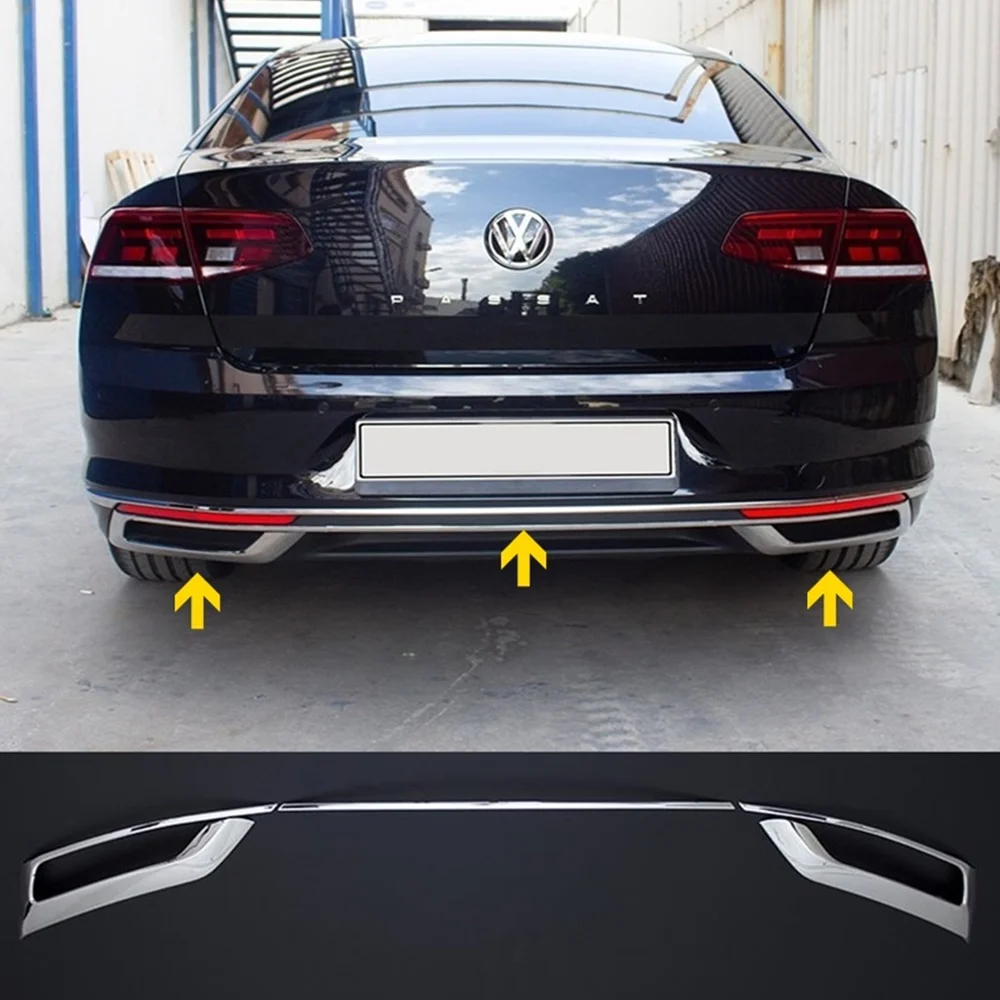 Для VW Passat B8.5 хромированный диффузор выхлопной рамы 3 шт. 2019 и выше.